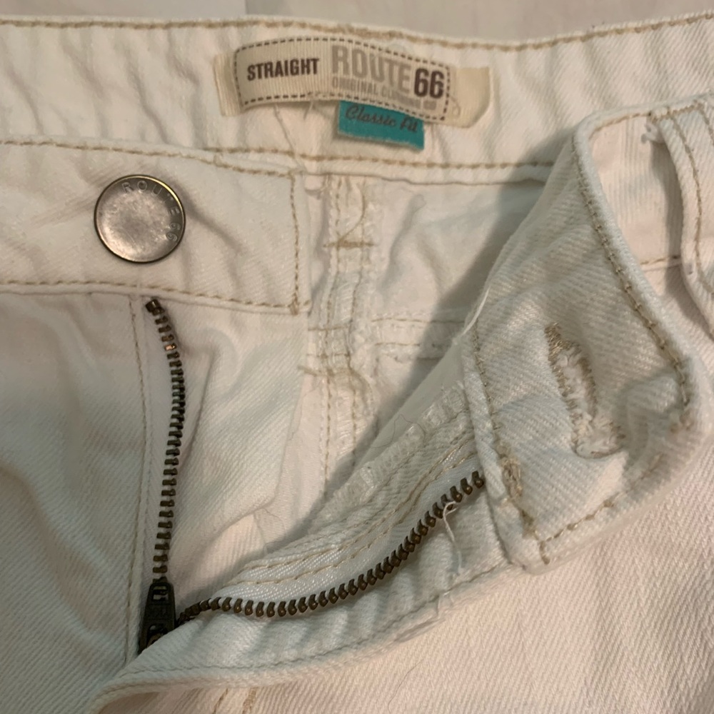 Route 66 ripped white denim